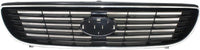 Front Grille Chrome Shell And Primed Insert Plastic Direct Replacement Compatible With 2006-2008 Kia Magentis/Optima KI1200122 863502G100