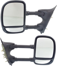 AUTOS PARTS PLUS Set Of 2 Front Manual Towing Mirror Manual Folding Non-Heated Textured Left Driver & Right Passenger Side Direct Replacement Compatible With 1999-2007 Ford F-Series Super Duty