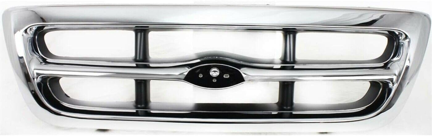 Front Grille Chrome Shell & Insert + Headlights Assembly + Corner Lamps Left Driver & Right Passenger Side Direct Replacement Compatible With 1998-2000 Ford Ranger FO1200340 FO2520144