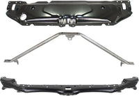 Front Radiator Support Black Aluminum + Lower Center Panel Steel Direct Replacement Compatible With 2004-2010 BMW 5-Series BM1225114 BM1225124 51647033745 51647163462
