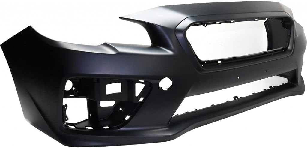 Front Bumper Cover Primed Plastic + Fog Lights Left Driver & Right Passenger Side Direct Replacement Compatible With 2015-2017 Subaru WRX