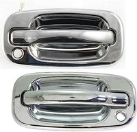 Set of 2 Front Exterior Door Handle Chrome with Keyhole Left Driver & Right Passenger Side Direct Replacement Compatible with 1999-2006 Chevrolet Silverado/GMC Sierra 1500 2500 3500