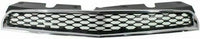 Front Bumper Upper & Lower Grille Chrome Shell & Insert + Support Bracket Direct Replacement Compatible With 2010-2015 Chevrolet Equinox GM1041121 GM1200622 GM1200621 23507949