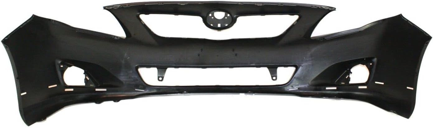 Front Bumper Cover Primed Plastic with Spoiler Holes Direct Replacement Compatible with 2009 2010 Toyota Corolla TO1000342 5211902989