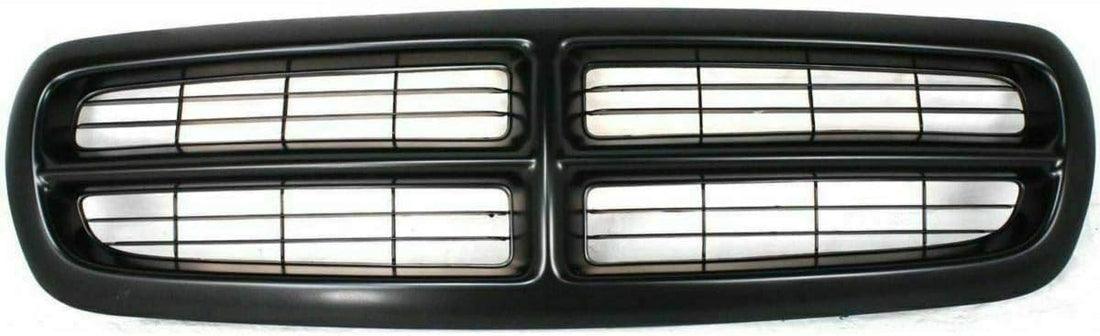 Front Bumper Upper Cover Primed + Lower Valance Textured + Grille + Fog Lights Left Driver & Right Passenger Side Direct Replacement Compatible With 1997-2000 Dodge Dakota CH1000240