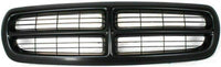 Front Bumper Upper Cover Primed + Lower Valance Textured + Grille + Fog Lights Left Driver & Right Passenger Side Direct Replacement Compatible With 1997-2000 Dodge Dakota CH1000240