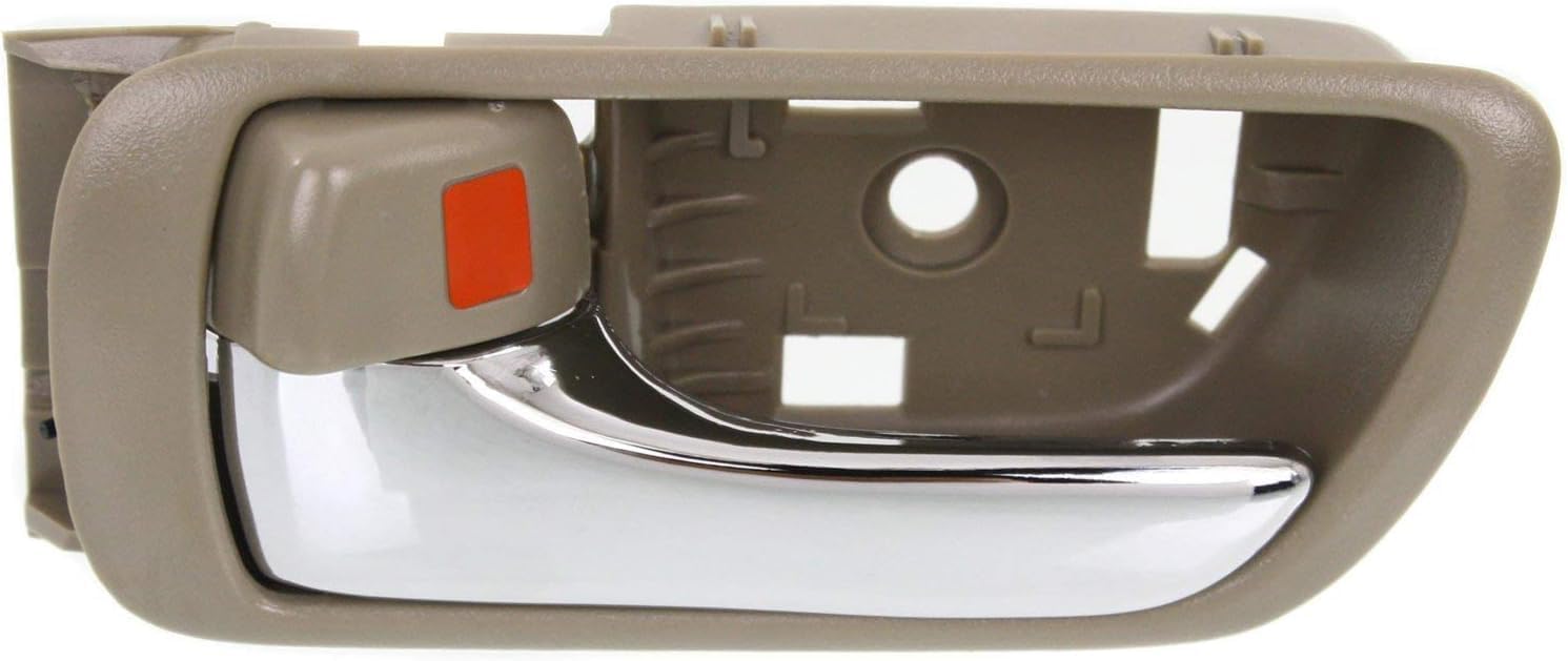 Set of 2 Front & Rear Interior Door Handle Chrome with Beige Plastic Right Passenger & Left Driver Side Direct Replacement Compatible with 2002-2006 Toyota Camry 69205YC03005