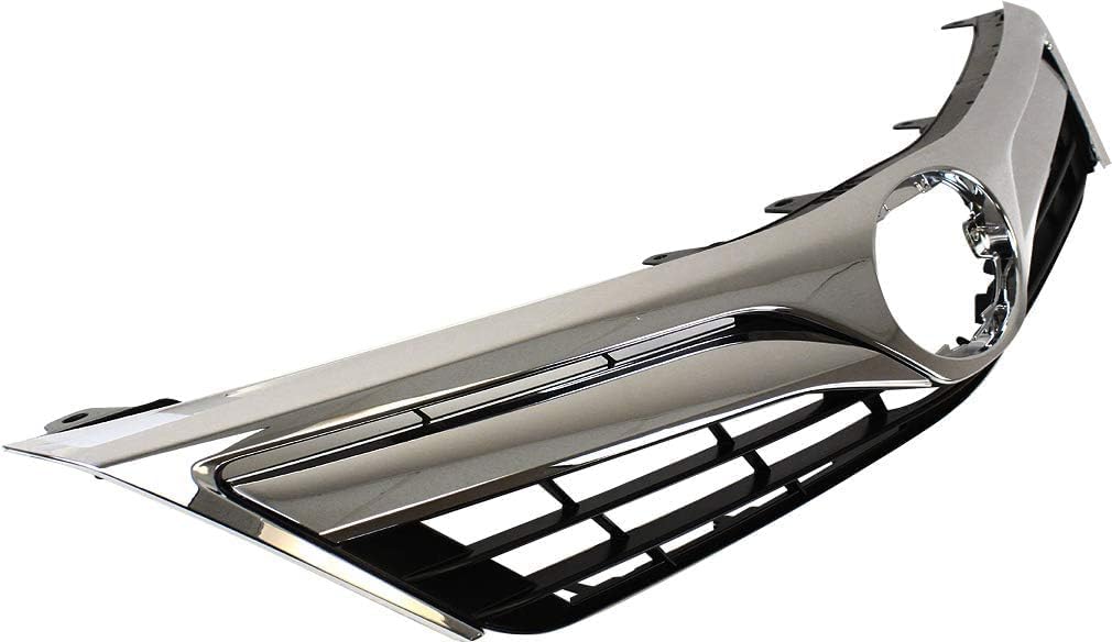 Front Upper & Lower Grille + Headlights + Fog Light Covers Primed Left Driver & Right Passenger Side Direct Replacement Compatible With 2012-2014 Toyota Camry TO1200343 TO1036128