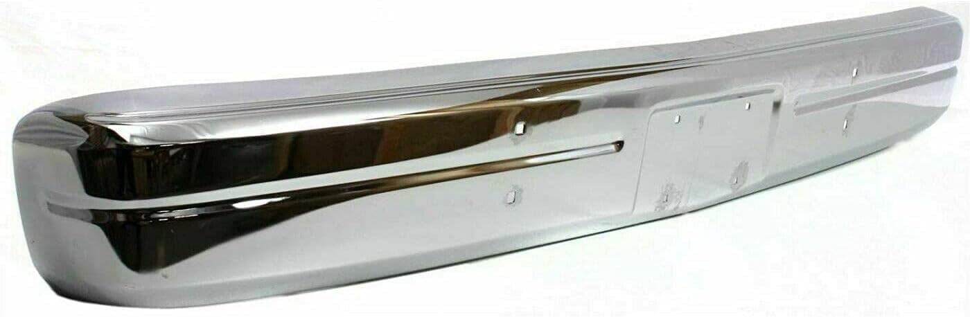 Front Bumper Face Bar Chrome Steel Without Molding Holes Direct Replacement Compatible With 1986-1993 Dodge Full Size Pickup CH1002145 4249818