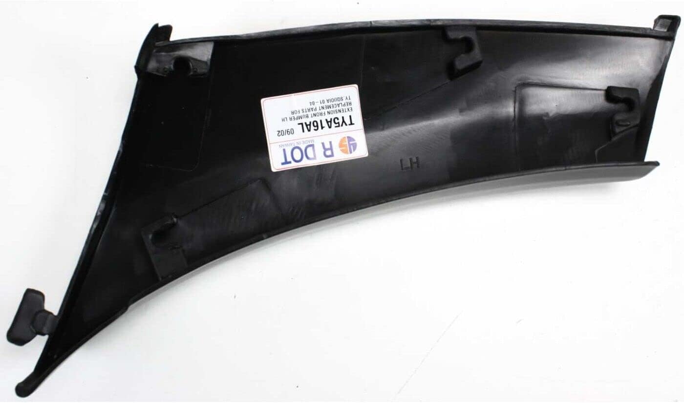 Front Bumper End Cover Extension Left Driver Side Direct Replacement Compatible With 2001-2004 Toyota Sequoia / 2004-2006 Tundra TO1004167 521130C900