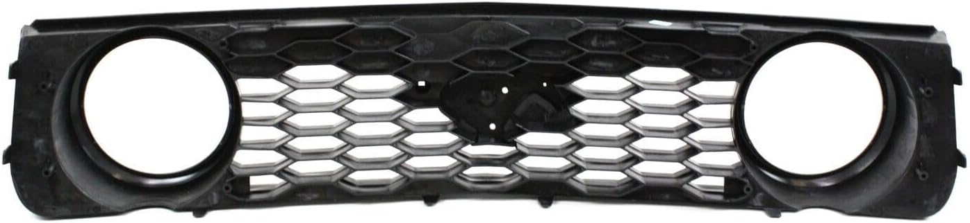 Front Bumper Cover Primed + Upper Grille Black Shell With Honeycomb Insert + Lower Textured Gray Direct Replacement Compatible With 2005-2009 Ford Mustang FO1000575 FO1200422