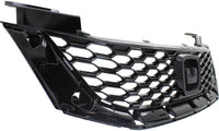Front Bumper Upper Grille Painted Black Shell And Insert Direct Replacement Compatible With 2013-2015 Honda Accord HO1200217 71121T3LA01