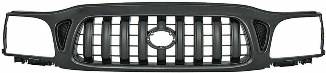 Front Bumper Chrome + Grille + Upper Cover + Lower Valance + Headlights & Fillers + Signal + Corner Lamps RH And LH Side Direct Replacement Compatible With 2001-2004 Toyota Tacoma