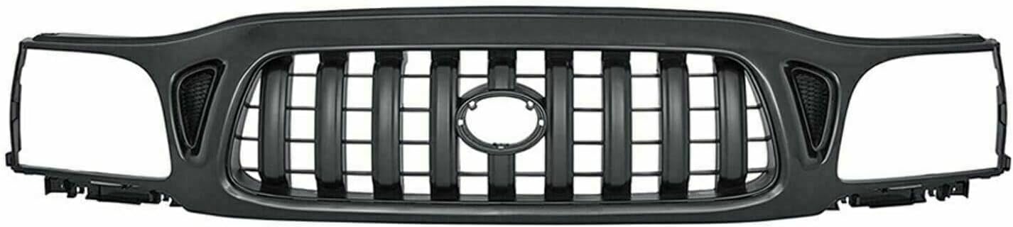 Front Bumper Chrome + Grille + Upper Cover + Lower Valance + Headlights & Fillers + Signal + Corner Lamps RH And LH Side Direct Replacement Compatible With 2001-2004 Toyota Tacoma