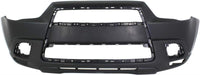 Front Bumper Cover Primed Plastic + Lower Grille + Fog Light + Trim Left Driver & Right Passenger Side Direct Replacement Compatible With 2011-2012 Mitsubishi Outlander/RVR