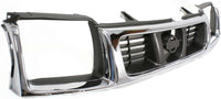 Front Grille Chrome Shell & Black Insert Direct Replacement Compatible With 1998-2000 Nissan Frontier NI1200183 623103S510