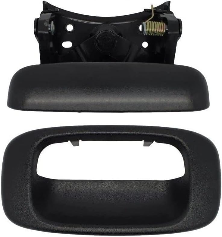 AUTOS PARTS PLUS Tailgate Handle + Outside Bezel Textured Direct Replacement Compatible with Chevrolet Silverado & GMC Sierra 1500 2500 HD 3500 1999-2006 GM1915105 GM1916102 15997911 15228539