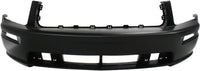 Front Bumper Cover Primed + Upper Grille Black Shell With Honeycomb Insert + Lower Textured Gray Direct Replacement Compatible With 2005-2009 Ford Mustang FO1000575 FO1200422