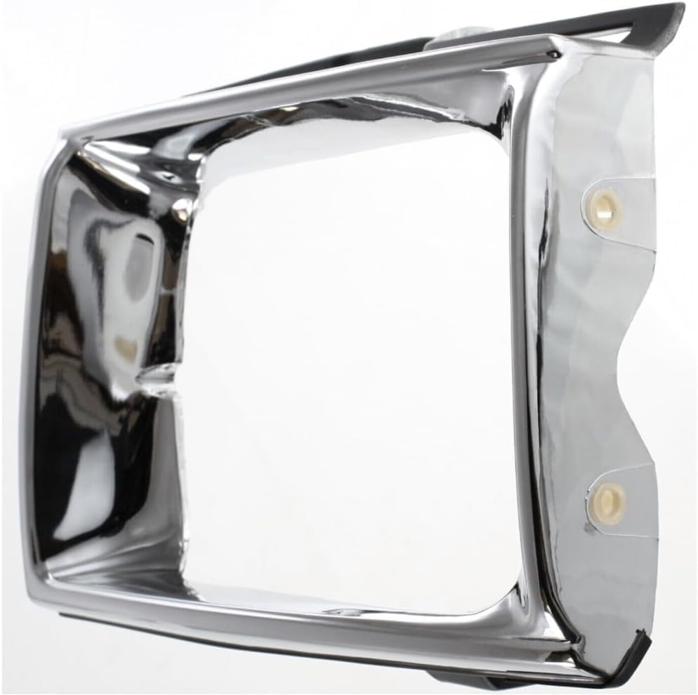 Set Of 2 Front Headlight Door Bezel Chrome Left Driver & Right Passenger Side Direct Replacement Compatible With 1989-1991 Toyota Pickup TO2513113 TO2512111 5313189121 5313289120