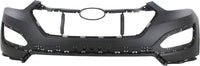 Front Bumper Cover Primed + Valance + Grille + Center Molding + Skid Plate + Fog Lights + Trim Left & Right Side Direct Replacement Compatible With 2013-2016 Hyundai Santa Fe Sport