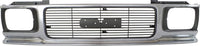 Front Grille Assembly Chrome Shell And Painted Gray Insert With Headlight Holes & Emblem Provision Direct Replacement Compatible With 1992-1994 GMC Jimmy / 1991-1993 Sonoma GM1200346