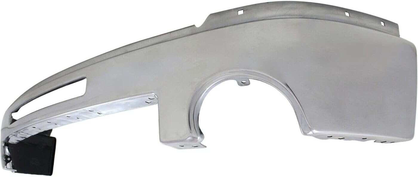 Front Bumper Chrome Steel + Upper Cover Primed + Lower Valance Textured Direct Replacement Compatible With 2007-2013 GMC Sierra 1500 GM1015100 GM1002834 GM1014102