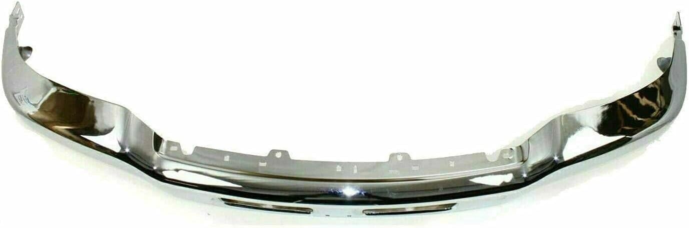 AUTOS PARTS PLUS Front Bumper Chrome Steel With Brackets + Lower Valance Primed With Fog Light Holes Direct Replacement Compatible With GMC Sierra 1500 2500HD 3500 2003-2006 GM1002463 GM1000684
