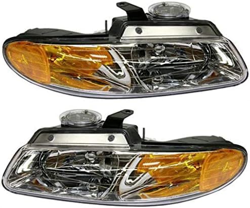 Set Of 2 Front Headlight Assembly Right & Left Side Direct Replacement Compatible With 1996-1999 Dodge Caravan/Chrysler Town & Country/Plymouth Grand Voyager CH2502109 CH2503109