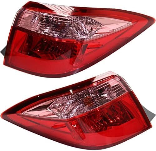Set Of 2 Tail Light Outer Assembly Halogen Right Passenger & Left Driver Side Direct Replacement Compatible With 2017-2019 Toyota Corolla TO2805130 TO2804130 8155002B00 8156002B00