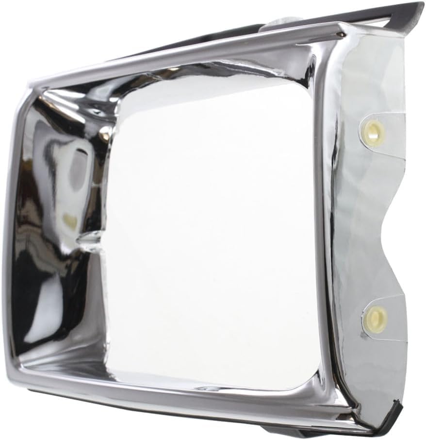 Set Of 2 Front Headlight Door Bezel Chrome Left Driver & Right Passenger Side Direct Replacement Compatible With 1989-1991 Toyota Pickup TO2513113 TO2512111 5313189121 5313289120