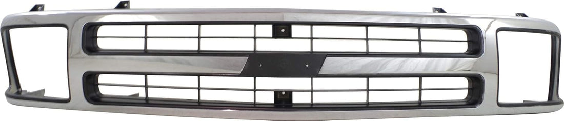 Front Grille Assembly Chrome Shell With Black Insert Direct Replacement Compatible With 1995-1997 Chevrolet Blazer GM1200383 15672329