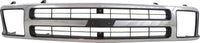 Front Grille Assembly Chrome Shell With Black Insert Direct Replacement Compatible With 1995-1997 Chevrolet Blazer GM1200383 15672329