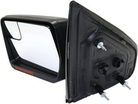 Front Power Mirror Manual Folding Heated Textured Left Driver Side Direct Replacement Compatible With 2011-2014 Ford F-150 FO1320407 BL3Z17683CA