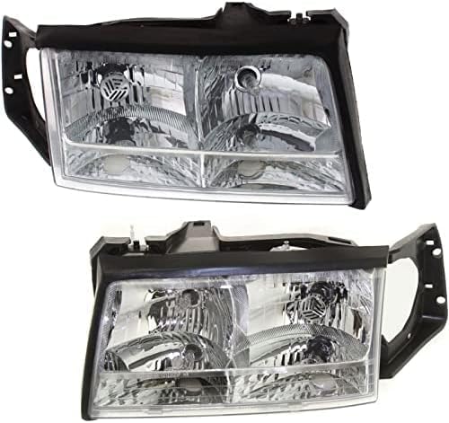 Set Of 2 Front Headlight Assembly Right Passenger & Left Driver Side Direct Replacement Compatible With 1997-1999 Cadillac DeVille GM2502165 GM2503165 16526199 16526200