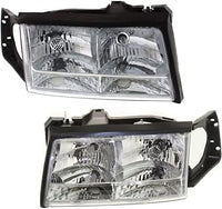 Set Of 2 Front Headlight Assembly Right Passenger & Left Driver Side Direct Replacement Compatible With 1997-1999 Cadillac DeVille GM2502165 GM2503165 16526199 16526200