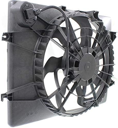 Front Radiator Cooling Fan Assembly Plastic Direct Replacement Compatible with 2011-2012 Hyundai Sonata / 2011-2013 Kia Optima KI3115136 HY3115129 253803R170 253803Q170