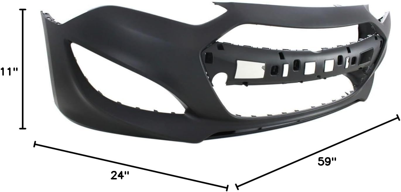 Front Bumper Cover Primed Direct Replacement Compatible With 2013-2016 Hyundai Genesis HY1000197 865112M300