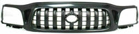 Front Grille Primed Shell & Insert + HeadLight & Corner Lamp Left Driver & Right Passenger Side Direct Replacement Compatible With 2001-2004 Toyota Tacoma TO2502136 TO2503136