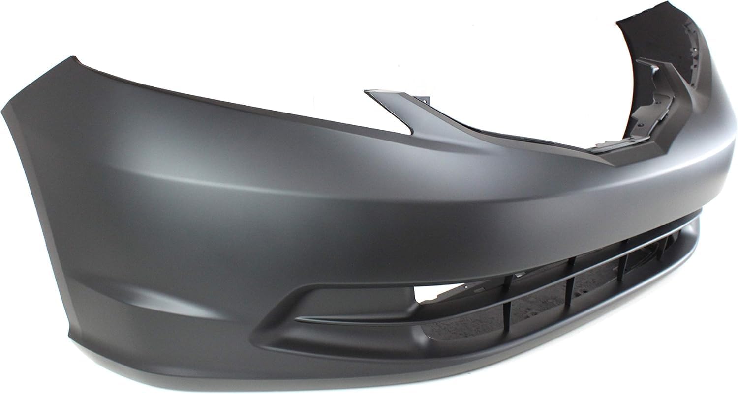 Front Bumper Cover Primed Plastic + Grille Textured Direct Replacement Compatible With 2009-2014 Honda Fit