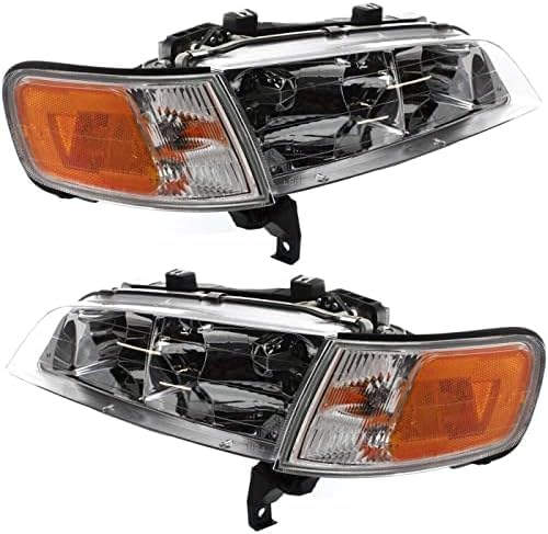 Set Of 2 Front Headlight Halogen With Corner Lamp Right Passenger & Left Driver Side Direct Replacement Compatible With 1994-1997 Honda Accord HO2502106 HO2503106 33150SV4A02
