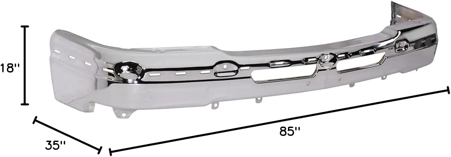 Front Bumper Face Bar Chrome Steel + Upper Cover + Lower Valance Textured Gray Direct Replacement Compatible With 2002-2006 Chevrolet Silverado 1500 GM1002416 GM1051110