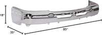 Front Bumper Face Bar Chrome Steel + Upper Cover + Lower Valance Textured Gray Direct Replacement Compatible With 2002-2006 Chevrolet Silverado 1500 GM1002416 GM1051110
