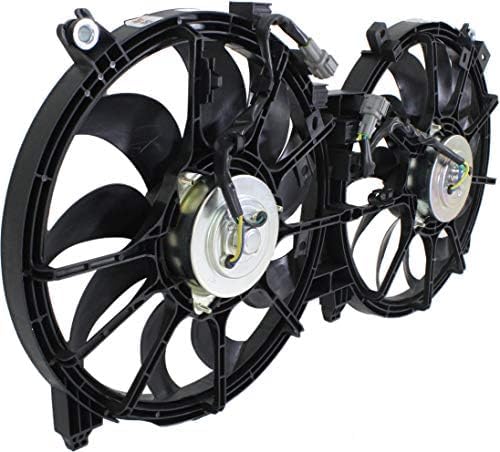 Front Radiator Dual Cooling Fan Assembly Plastic Direct Replacement Compatible with 2009-2014 Nissan Maxima NI3115139 21481ZY70A
