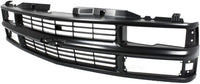 Front Grille Painted Black Shell & Cross Bar Insert With Dual Beam Headlamp Direct Replacement Compatible With 1994-2000 Chevrolet / 1994-1999 Suburban C-K Series GM1200239 15981092