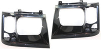 Set Of 2 Front Headlight Bezel Without Trim Black Left Driver & Right Passenger Side Direct Replacement Compatible With 1985-1994 Chevrolet Astro/GMC Safari GM2513115 GM2512114
