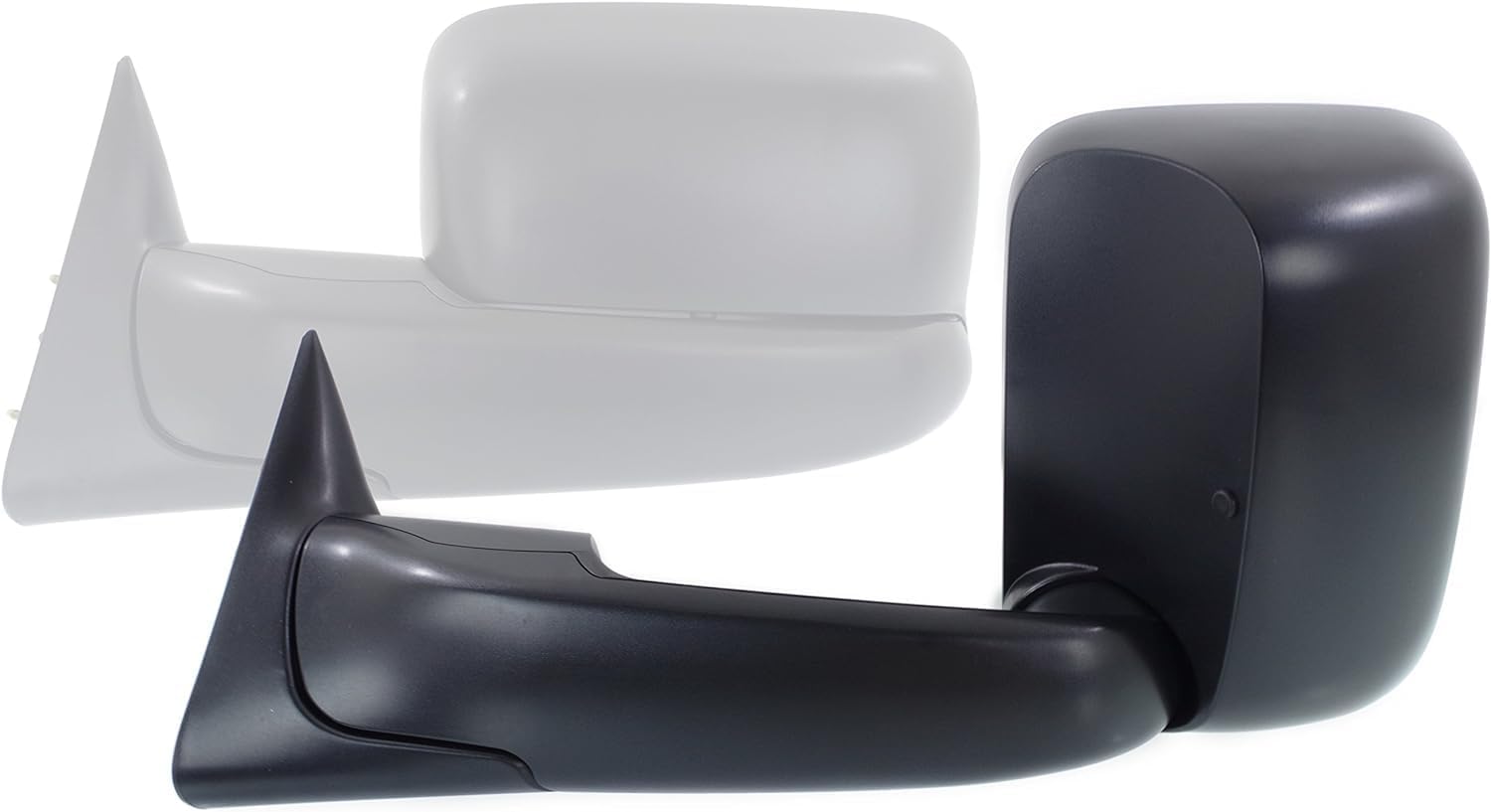 Front Towing Mirror Manual Adjust & Folding Non-Heated Textured Left Driver Side Direct Replacement Compatible With 1994-2001 Dodge Ram 1500/1994-2002 2500 3500 CH1320332