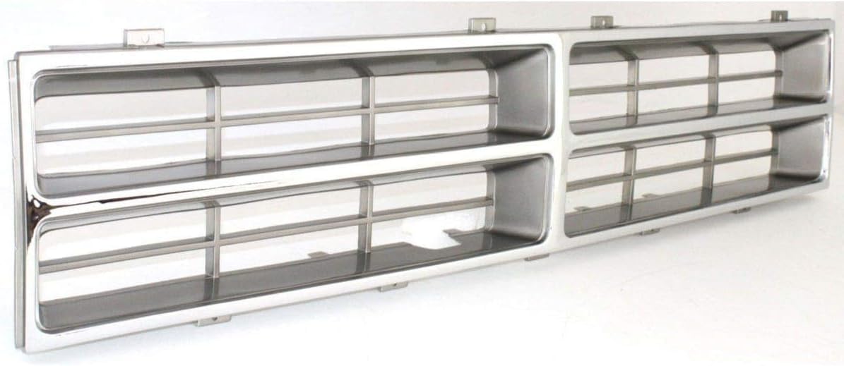 Front Grille Chrome Insert Direct Replacement Compatible With 1986-1990 Dodge Full Size Pickup CH1200103 4249802