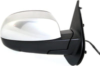 Front Power Mirror Manual Folding Heated Chrome Right Passenger Side Direct Replacement Compatible With 2007-2013 Chevrolet Silverado / 2007-2014 Suburban Avalanche Sierra 1500 GM1321340