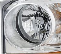 Set of 2 Front Headlight Assembly Interior Chrome Right Passenger & Left Driver Side Direct Replacement Compatible With 2004-2005 Dodge Durango CH2502147 CH2503147 55077721AD