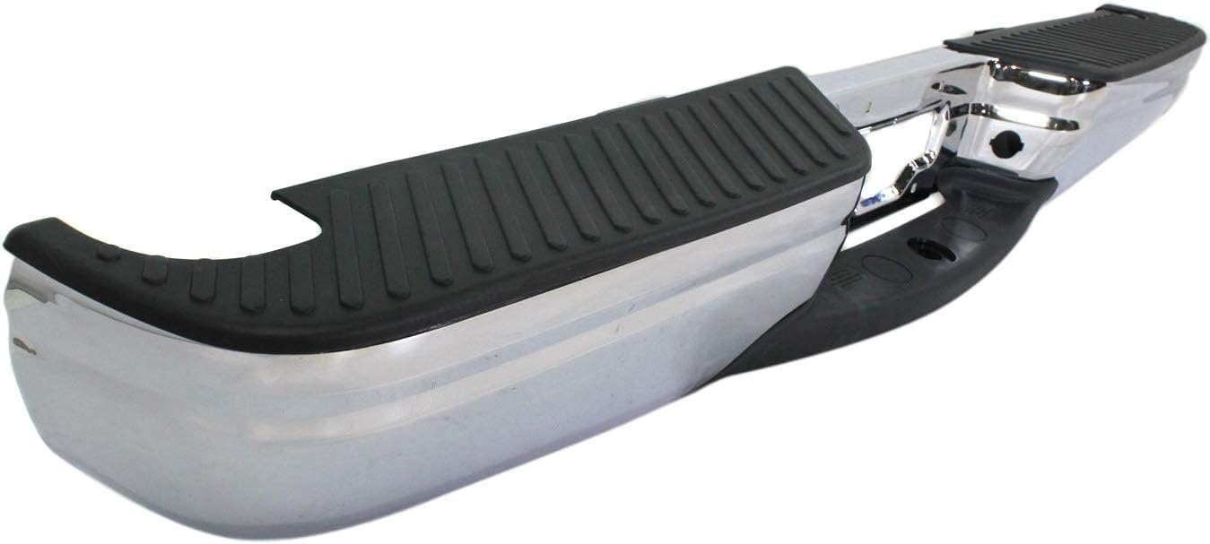 Rear Step Bumper Assembly Chrome Without Brackets Direct Replacement Compatible With 1997-1999 Ford F-250/1997-2003 F-150 FO1103101 XL3Z17906CB-PFM